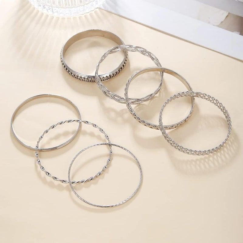 RINTOLER Store 16Pcs Gold Bangle Bracelets for Women - Multi Layer Stackable Textured Bracelets Boho Jewelrys Set. - Image 4